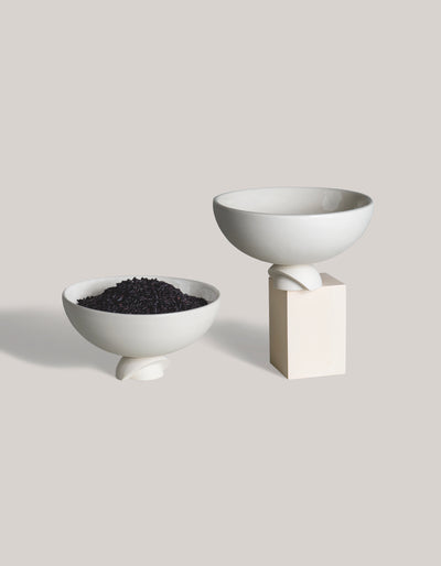 Kaolin Rice Bowl Set of 4 Graphite and White