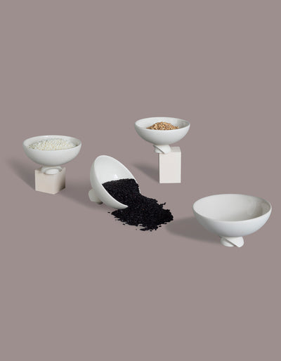 Kaolin Rice Bowl Set of 4 White