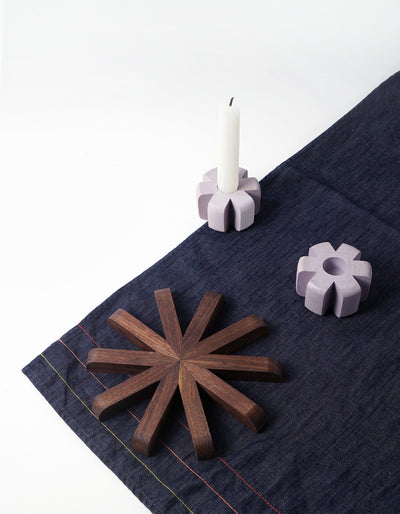 Asterisk Lilac and Walnut Tabletop Set